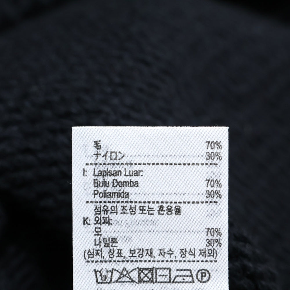 LACOSTE(ラコステ) ワンポイントロゴデザイン クレイジーニッティング ハイネック ジップアップ カーディガン ブラック AH9364