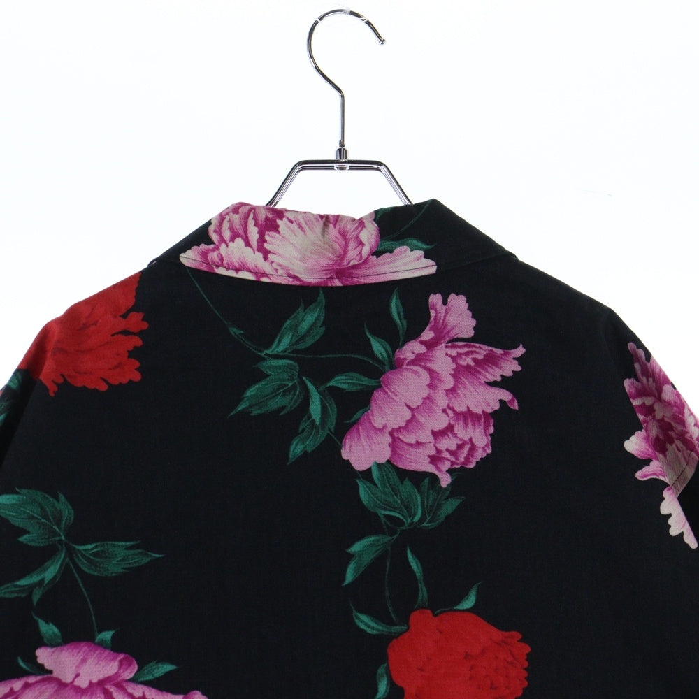 Yohji Yamamoto POUR HOMME(ヨウジヤマモト プールオム) 花と少年期復刻 フラワーハーフコート ジャケット ブラック HS-Y05-020