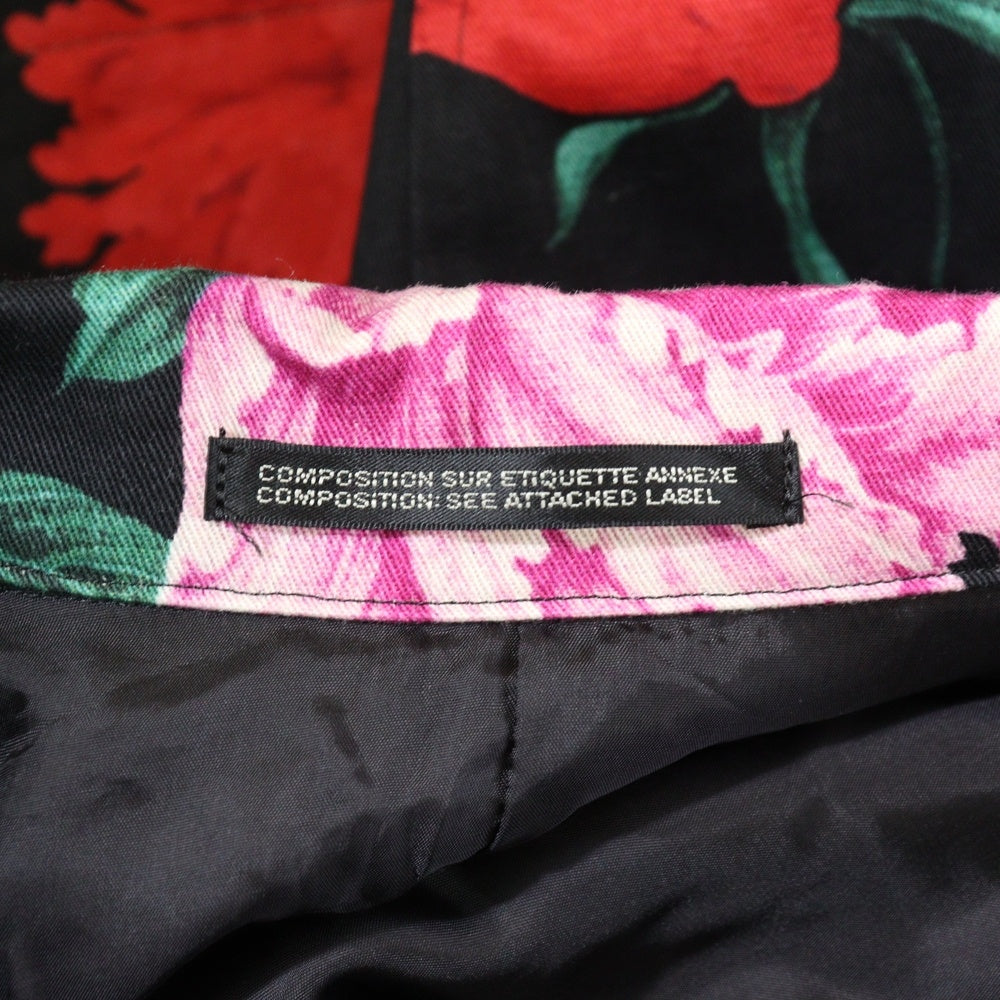 Yohji Yamamoto POUR HOMME(ヨウジヤマモト プールオム) 花と少年期復刻 フラワーハーフコート ジャケット ブラック HS-Y05-020