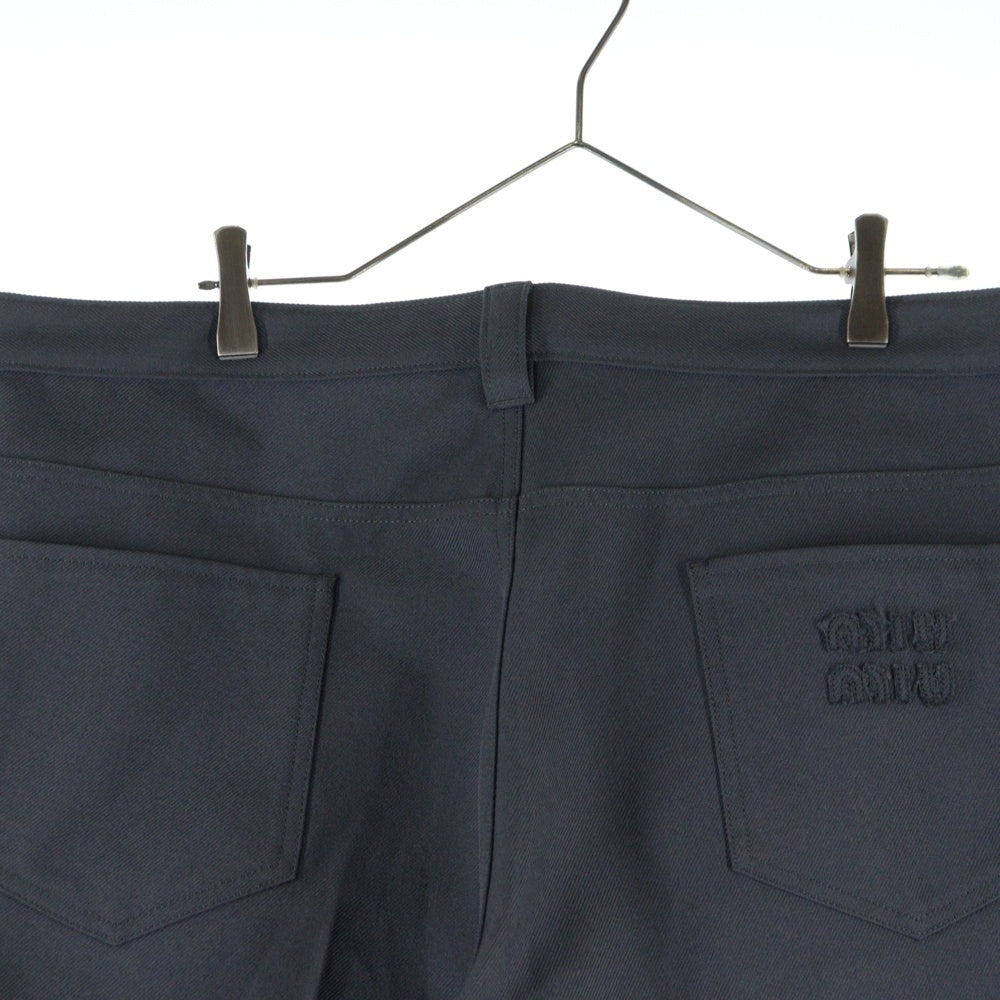 miumiu(ミュウミュウ) Covert Pants ポケットロゴ ポリエステルパンツ グレー MP1666
