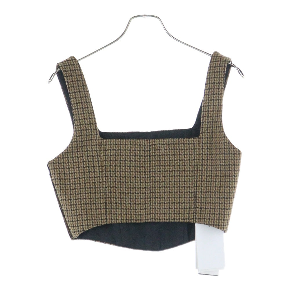 CELINE(セリーヌ) チェックドウール クロップトップ ベスト ベージュ 2B638506R