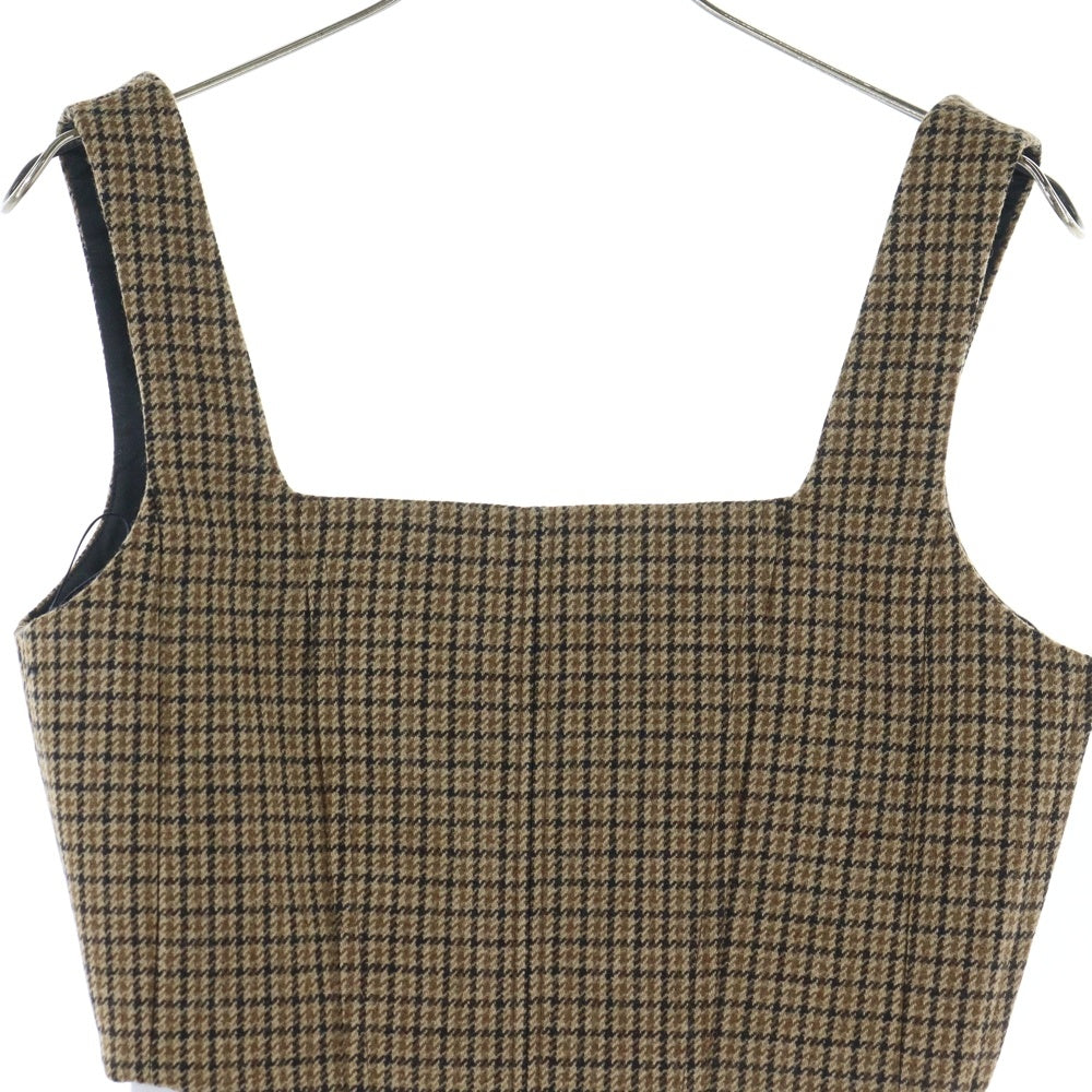 CELINE(セリーヌ) チェックドウール クロップトップ ベスト ベージュ 2B638506R
