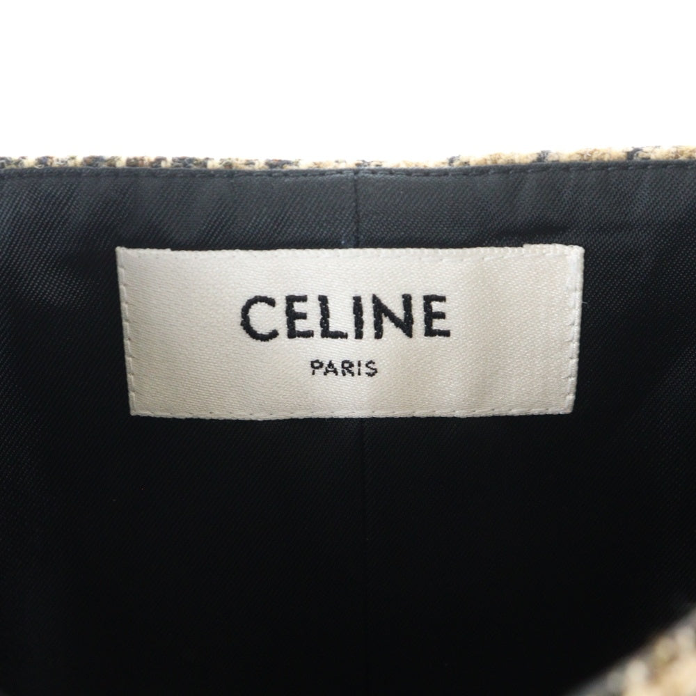 CELINE(セリーヌ) チェックドウール クロップトップ ベスト ベージュ 2B638506R
