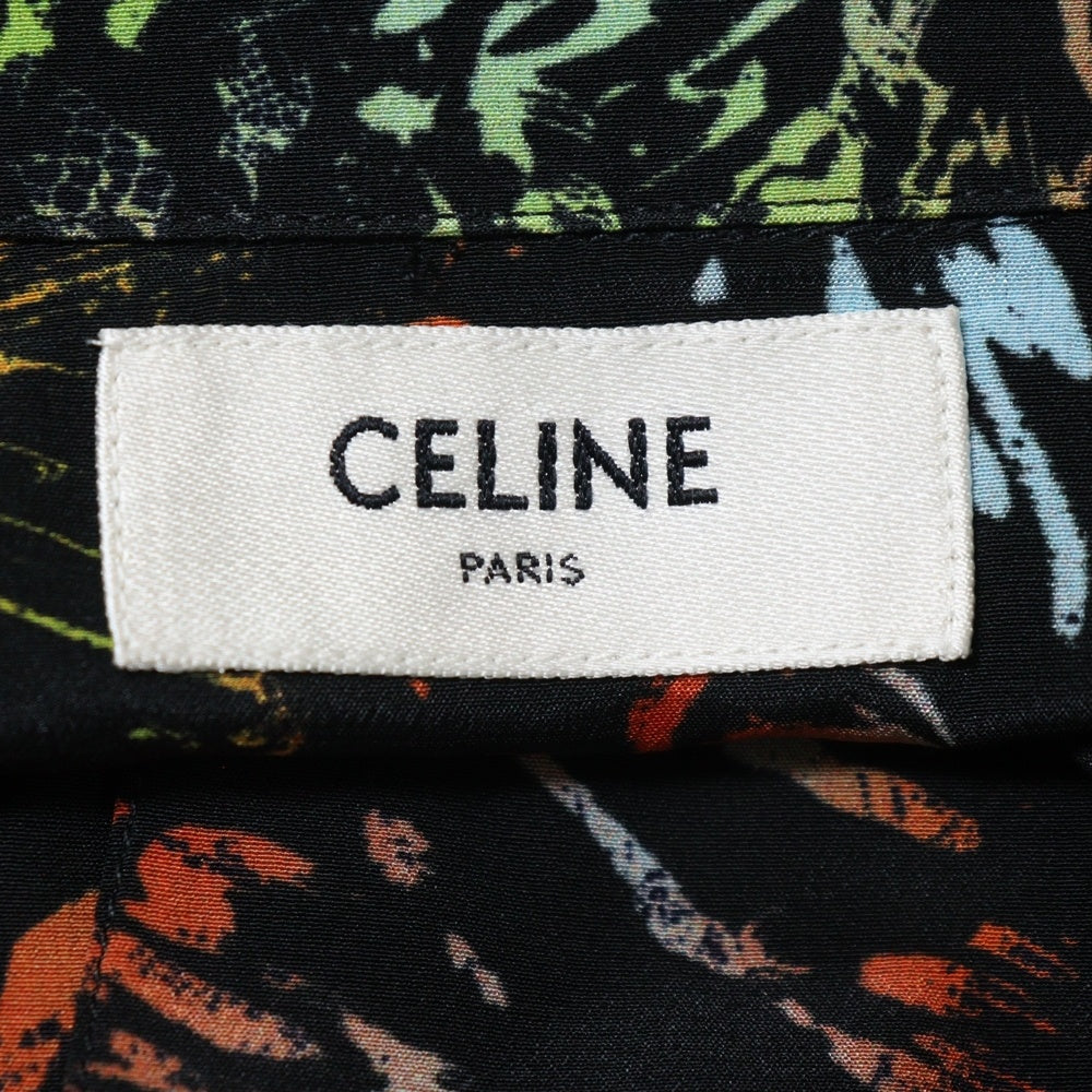 CELINE(セリーヌ) タイガープリント ハワイアンシャツ 半袖アロハ ブラック 2C946643T