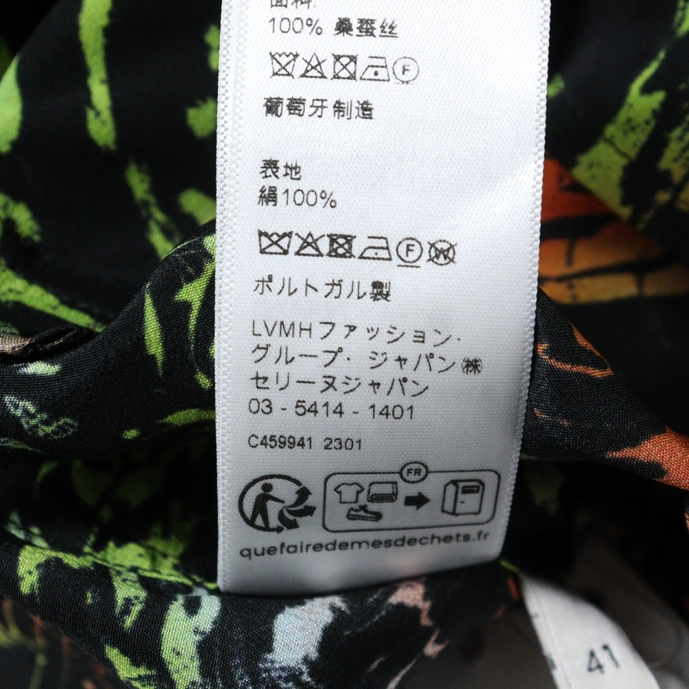 CELINE(セリーヌ) タイガープリント ハワイアンシャツ 半袖アロハ ブラック 2C946643T