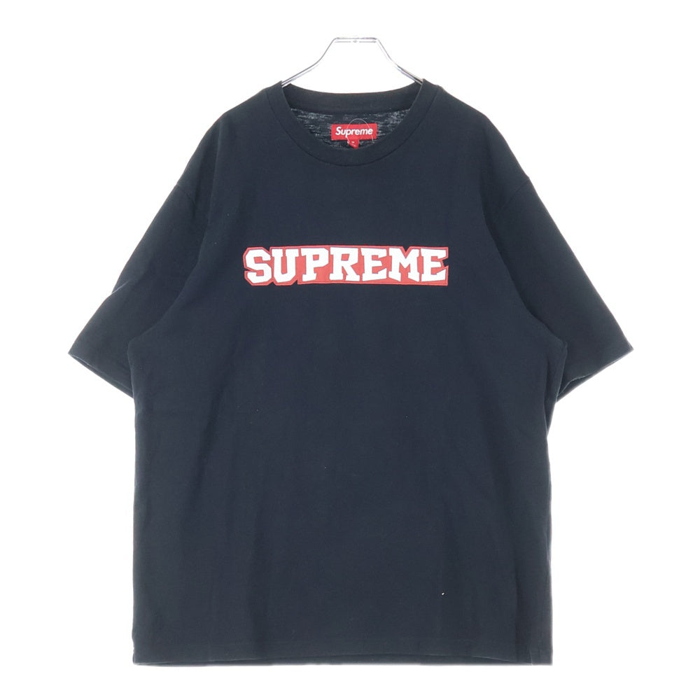 SUPREME(シュプリーム) 25SS Satin Applique S/S Top Tee サテン アップリケ ショートスリーブ トップ クルーネック半袖Tシャツ カットソー ブラック