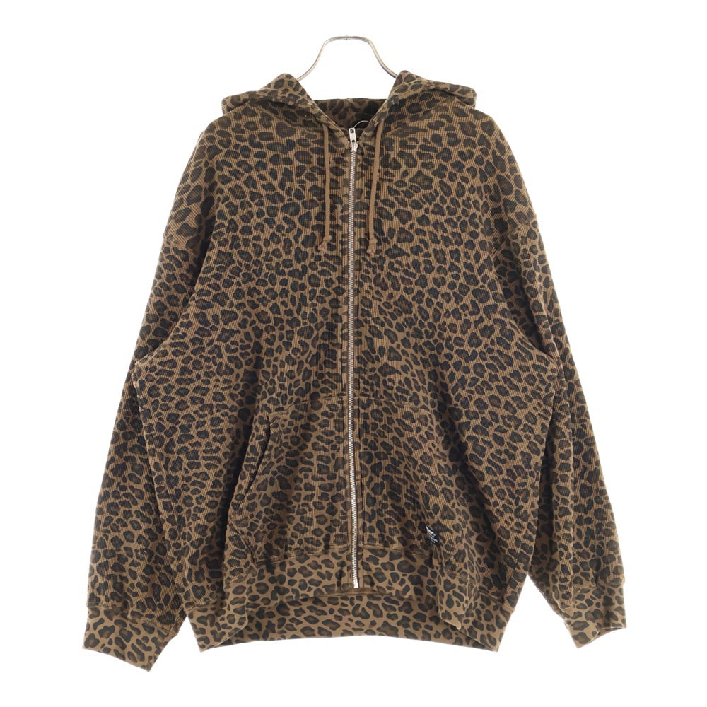 SUPREME(シュプリーム) 25SS Hooded Zip Up Thermal レオパード フーデッドジップアップサーマルパーカー フーディー ブラック/ブラウン
