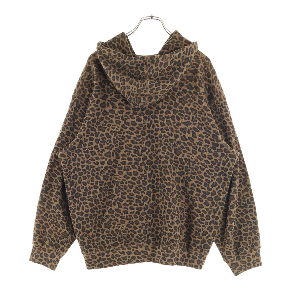 SUPREME(シュプリーム) 25SS Hooded Zip Up Thermal レオパード フーデッドジップアップサーマルパーカー フーディー ブラック/ブラウン