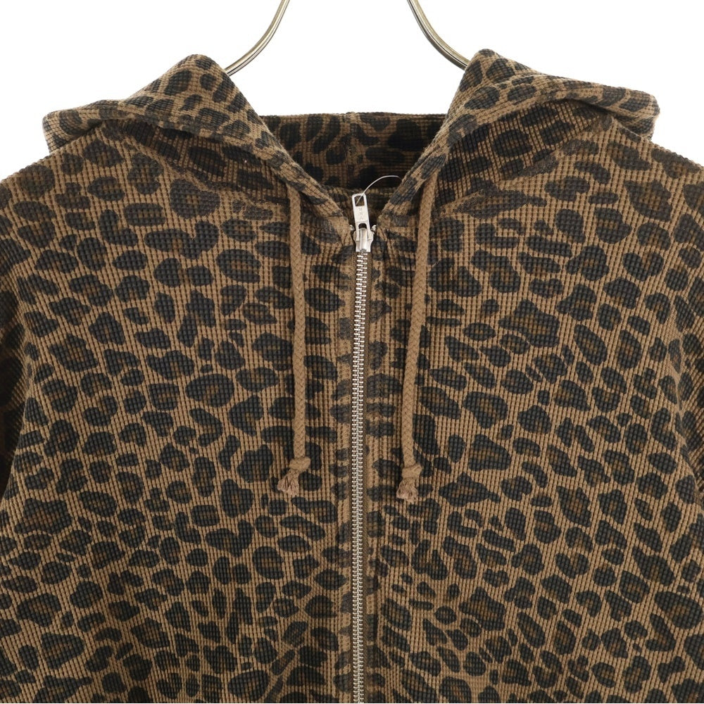 SUPREME(シュプリーム) 25SS Hooded Zip Up Thermal レオパード フーデッドジップアップサーマルパーカー フーディー ブラック/ブラウン
