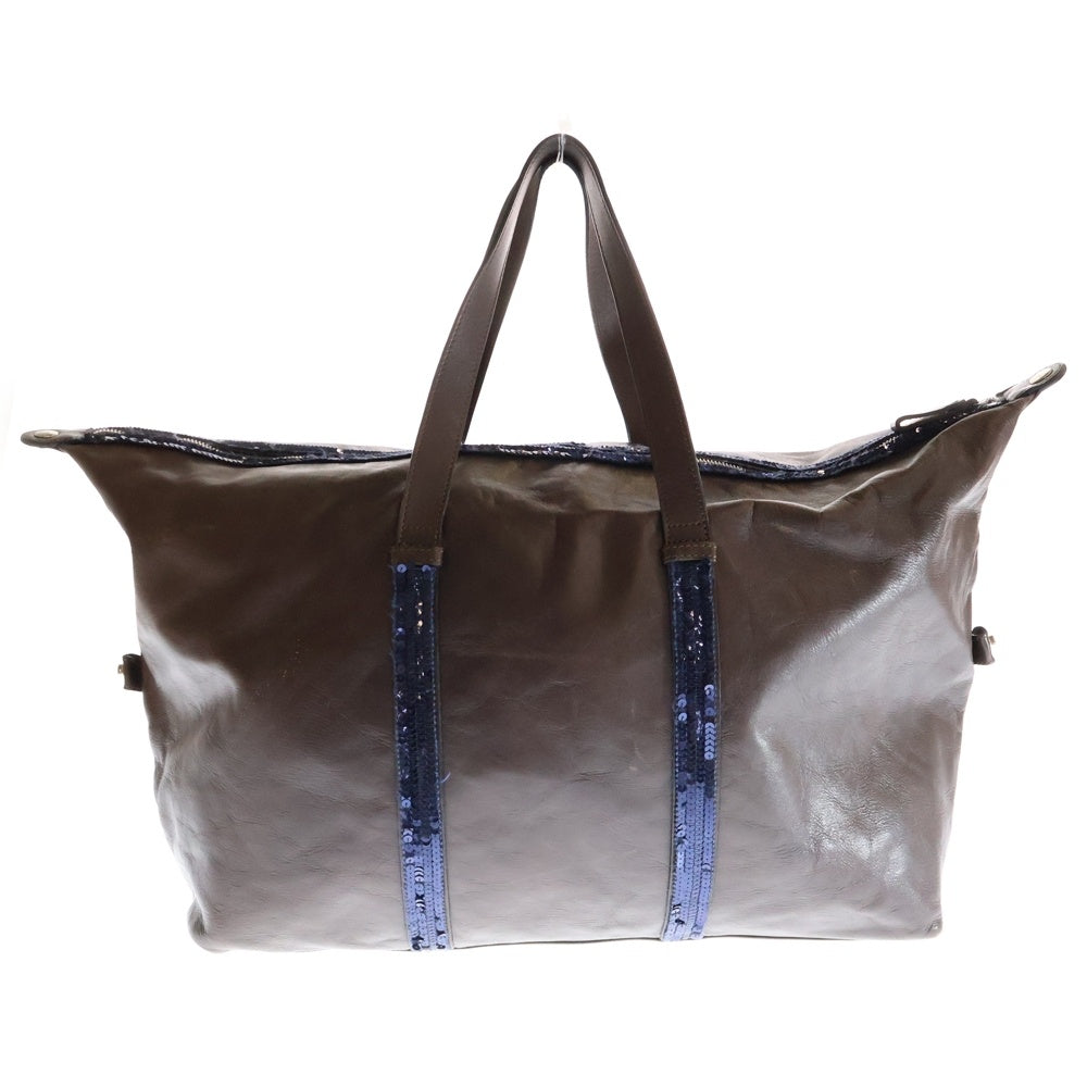 NO BRAND(ノーブランド) VANESSABRUNO (ヴァネッサブリューノ) スパンコール カウレザートートバッグ レディース ブラウン