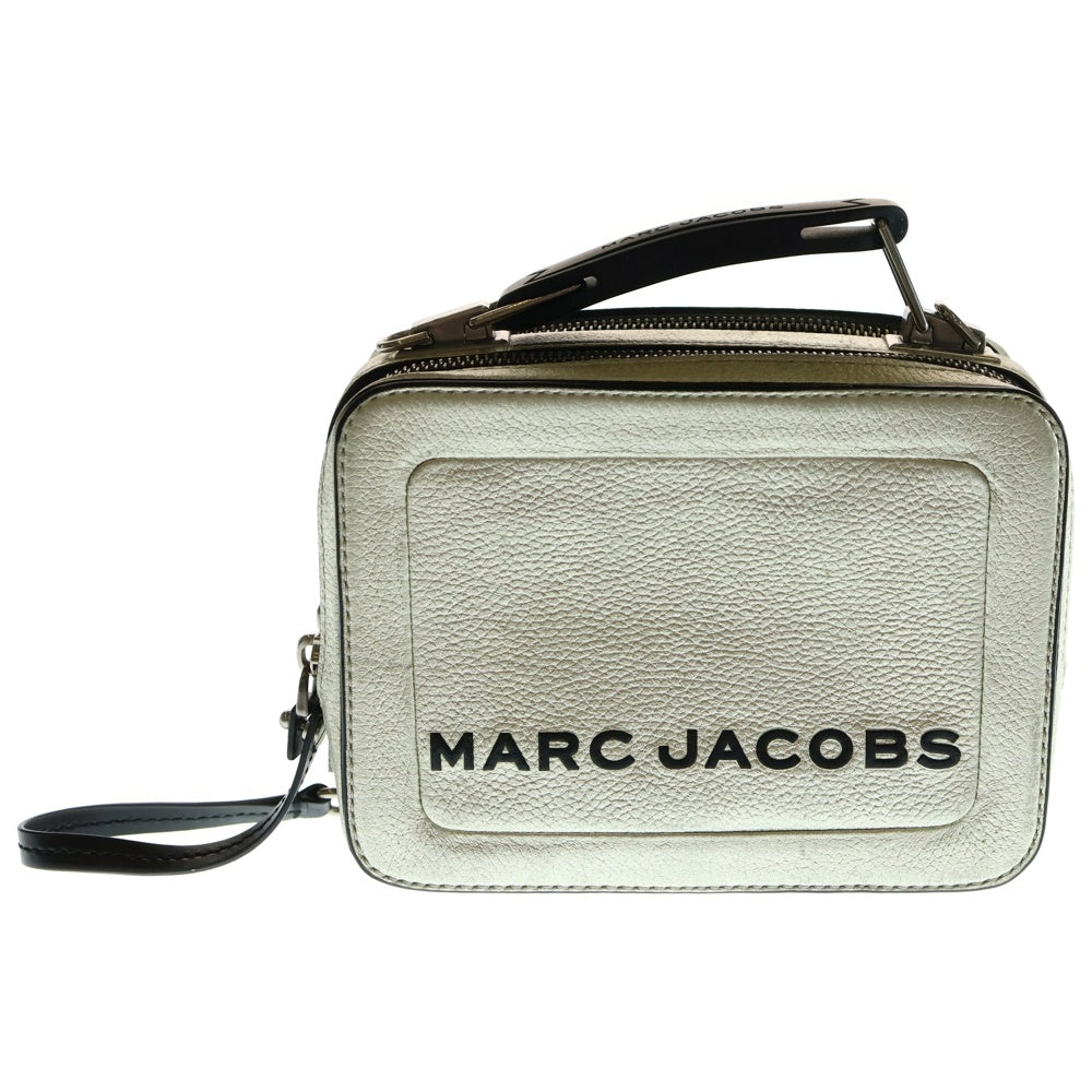 MARC JACOBS(マークジェイコブス) THE BOX BAG ザ ボックス 2WAY レザーショルダーバッグ ハンドバッグ レディース シルバー