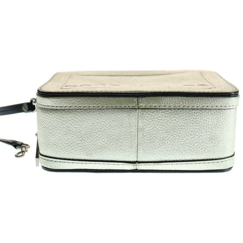 MARC JACOBS(マークジェイコブス) THE BOX BAG ザ ボックス 2WAY レザーショルダーバッグ ハンドバッグ レディース シルバー