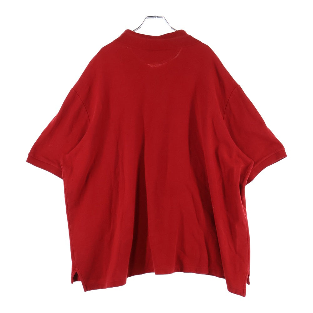 CHAPS(チャップス) フロント刺繍 コットン 半袖ポロシャツ レッド