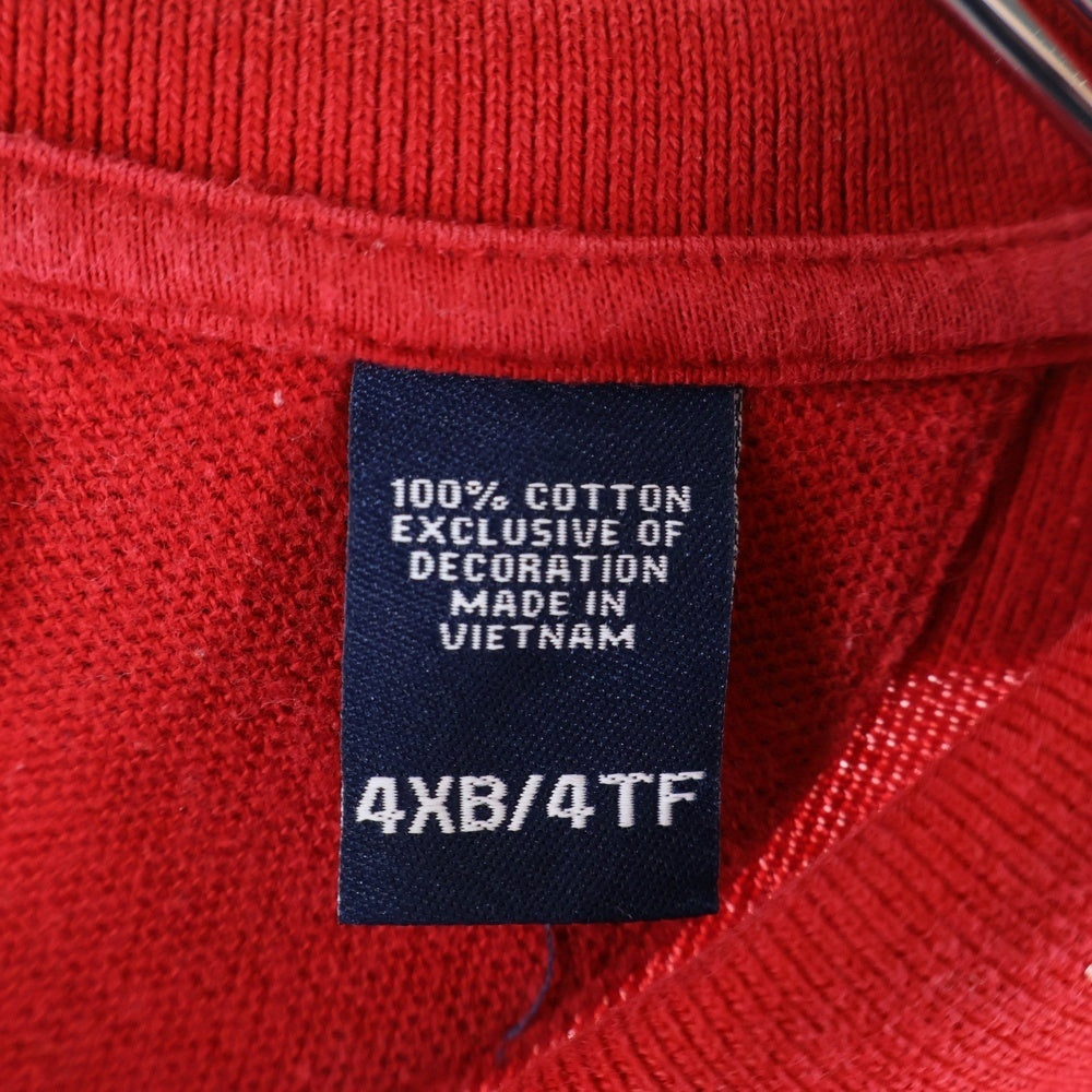 CHAPS(チャップス) フロント刺繍 コットン 半袖ポロシャツ レッド