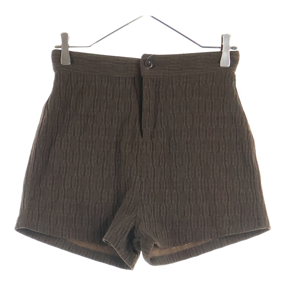 NO BRAND(ノーブランド) SHAGGIE (シャギー) 総柄 イージーハーフパンツ ショーツ レディース ブラウン SGIZI0522003