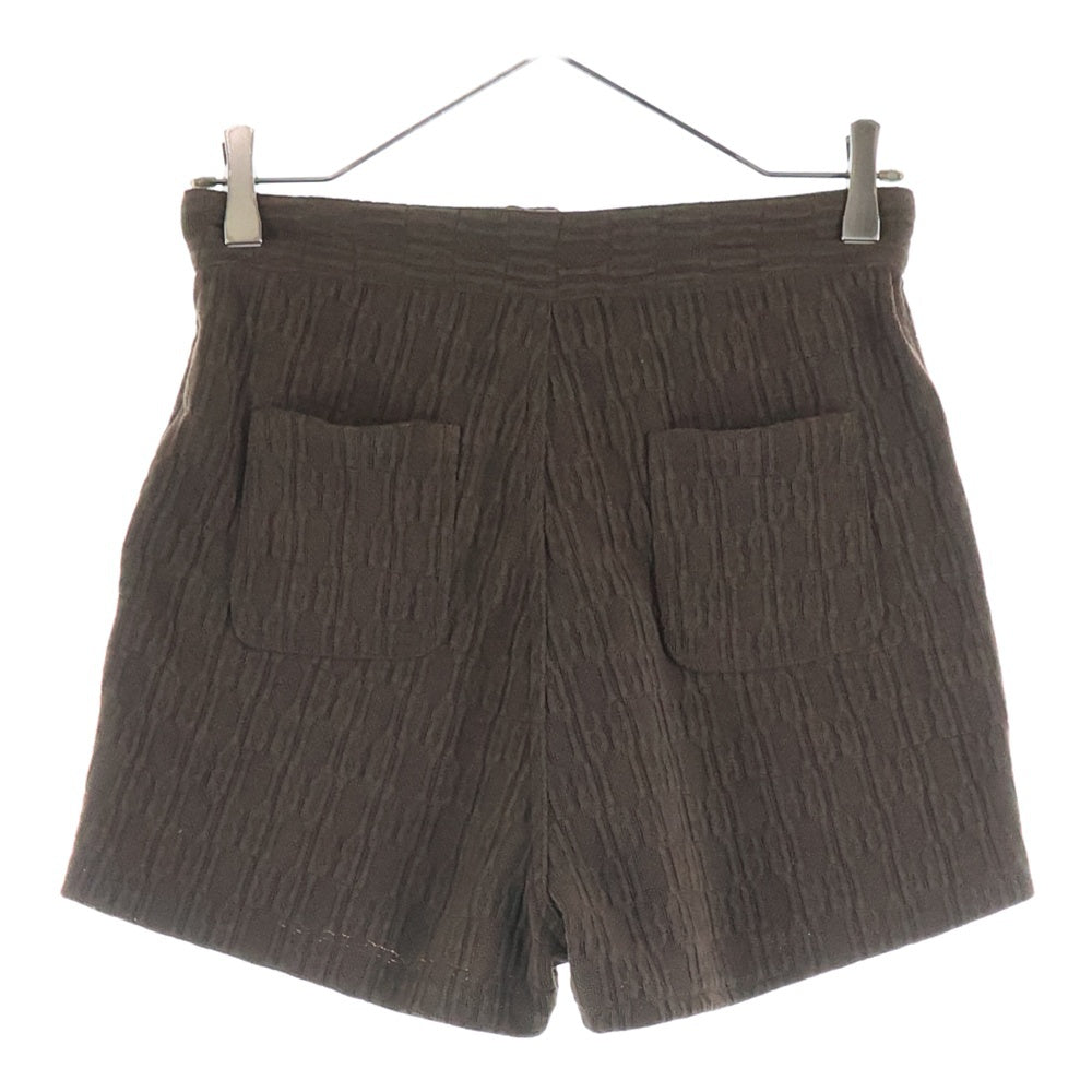 NO BRAND(ノーブランド) SHAGGIE (シャギー) 総柄 イージーハーフパンツ ショーツ レディース ブラウン SGIZI0522003