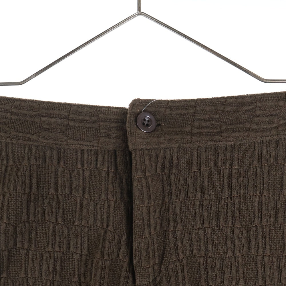 NO BRAND(ノーブランド) SHAGGIE (シャギー) 総柄 イージーハーフパンツ ショーツ レディース ブラウン SGIZI0522003