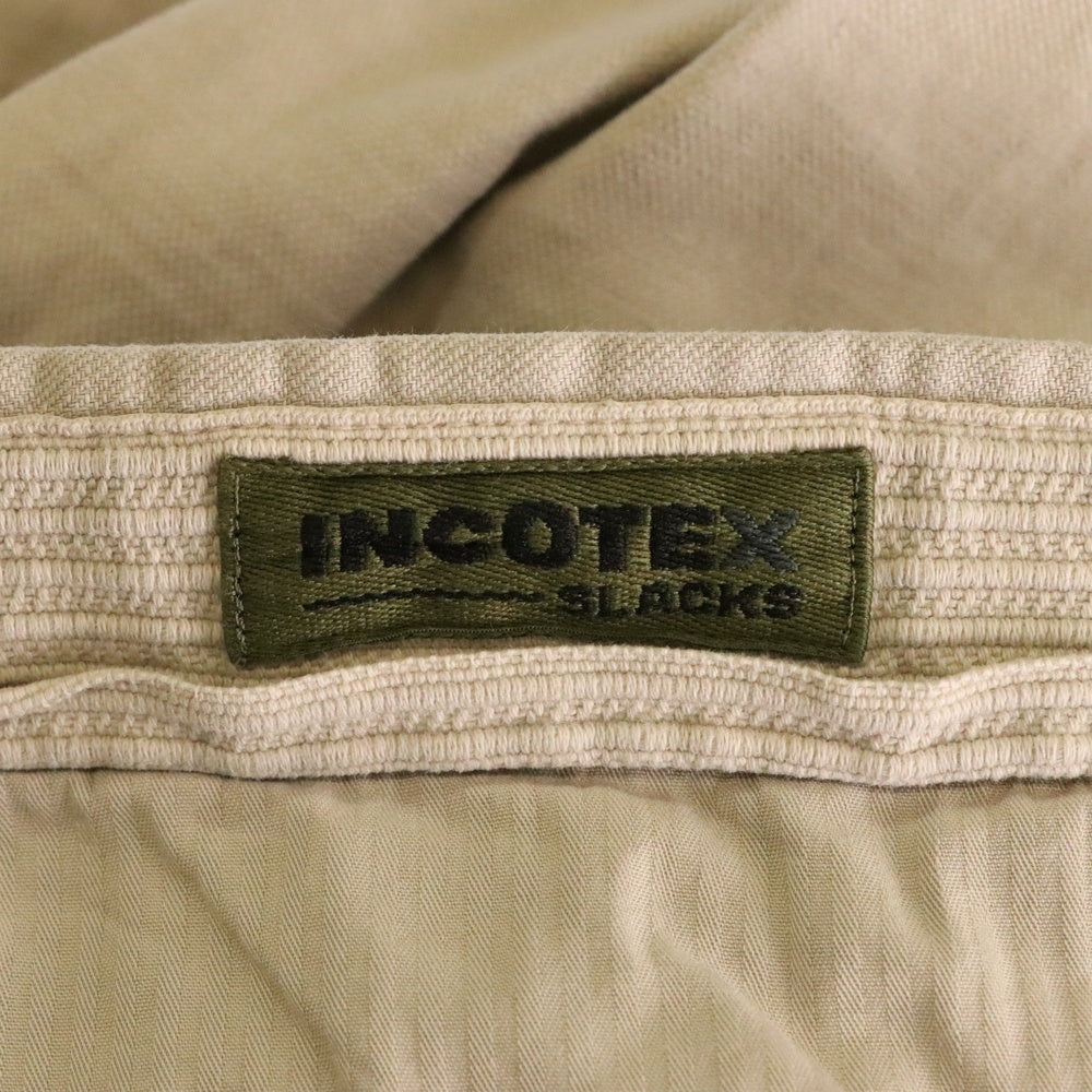 INCOTEX(インコテックス) スリムフィット リネンコットン テーパードロングパンツ ベージュ 16S100 90895 906