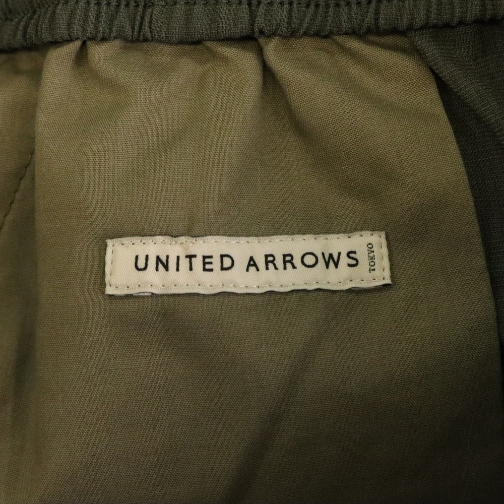UNITED ARROWS(ユナイテッドアローズ) ポリエステル リネン 1プリーツ オールギャザー イージーパンツ カーキ 1114-199-8352