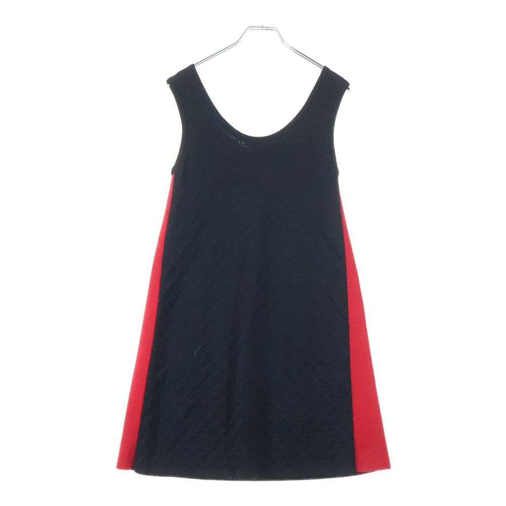 LOUIS VUITTON(ルイヴィトン) 22SS モノグラム ゴールド チェーン シルク ジャージ ドレス ワンピース レディース ブラック/レッド RW221B OJ6 FMKD83