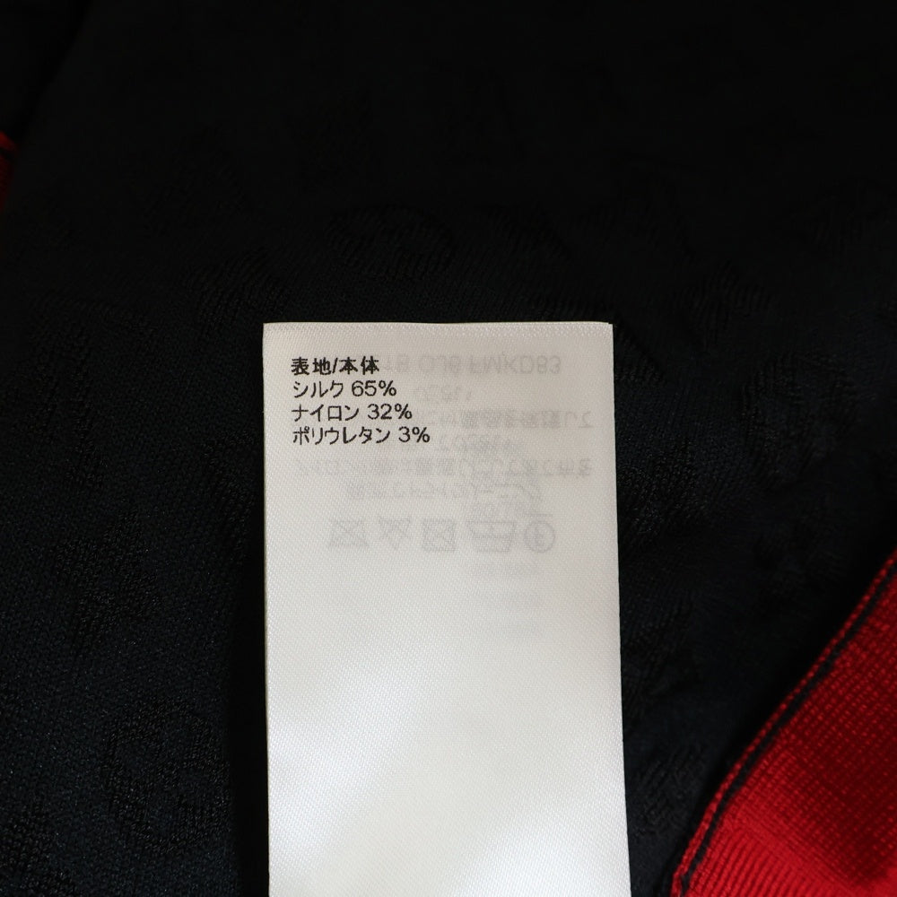 LOUIS VUITTON(ルイヴィトン) 22SS モノグラム ゴールド チェーン シルク ジャージ ドレス ワンピース レディース ブラック/レッド RW221B OJ6 FMKD83