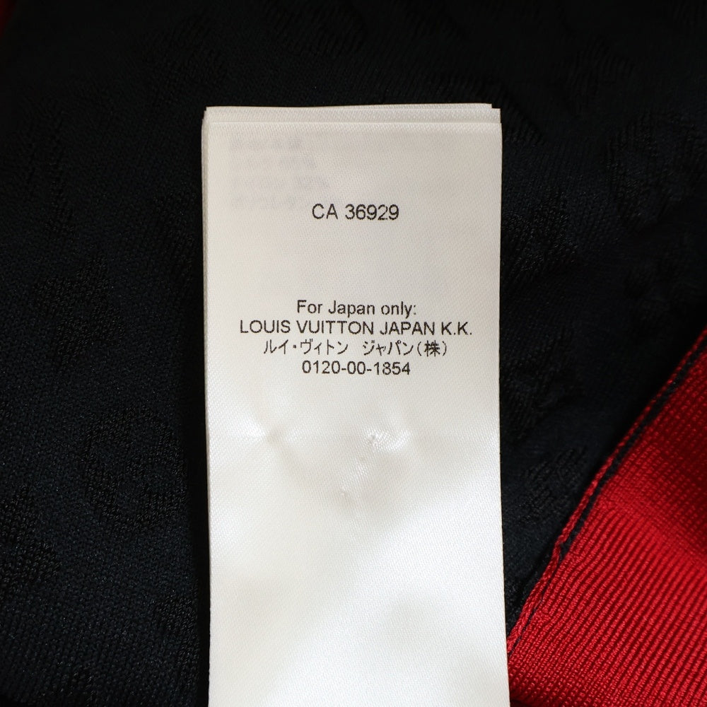LOUIS VUITTON(ルイヴィトン) 22SS モノグラム ゴールド チェーン シルク ジャージ ドレス ワンピース レディース ブラック/レッド RW221B OJ6 FMKD83