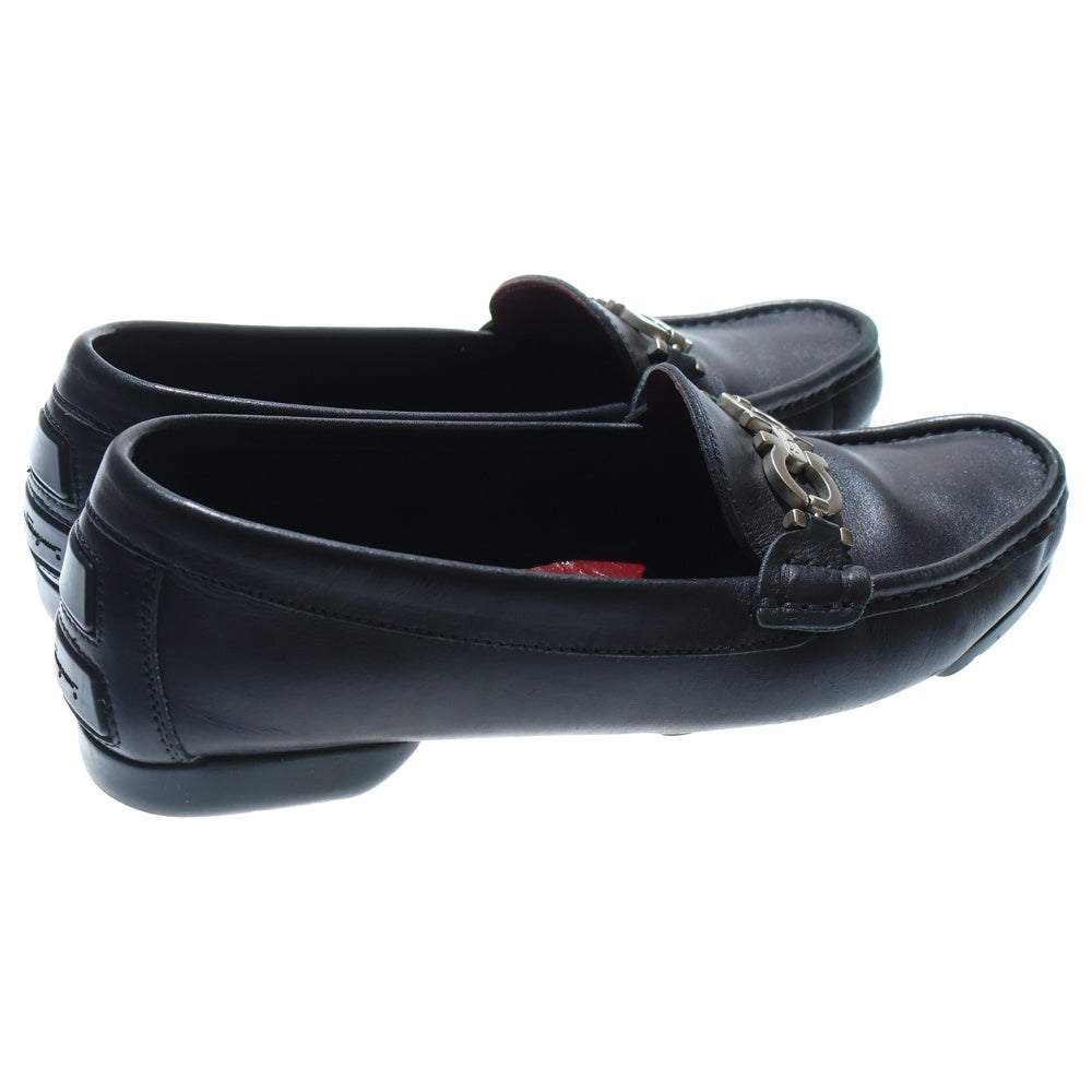 Salvatore Ferragamo(サルヴァトーレ フェラガモ) イタリア製 ガンチーニ レザー ドライビングシューズ スリッポンローファー ブラック レディース