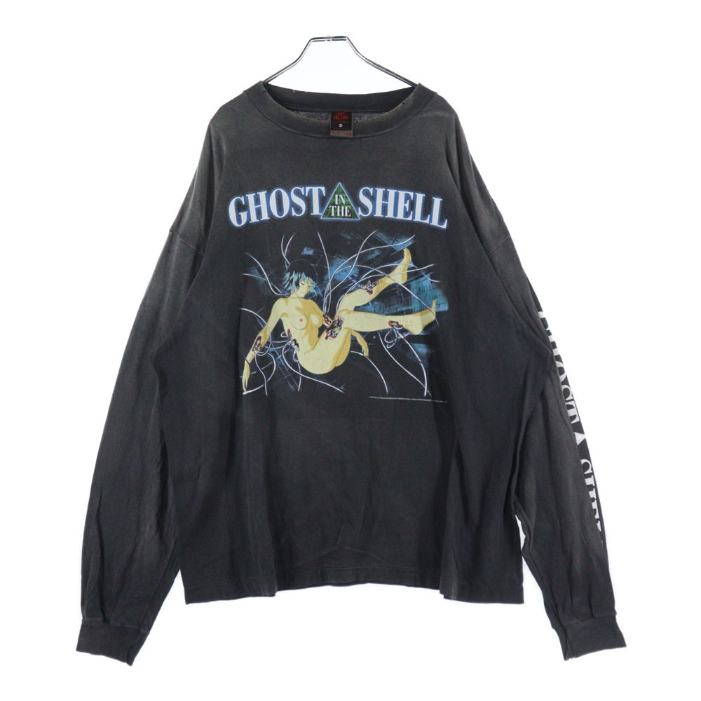 SAINT MICHAEL(セントマイケル) 24AW LS TEE ILYA GITS PRINT 攻殻機動隊 プリント クルーネック 長袖Tシャツ カットソー ブラック SM-YS1-0000-C34