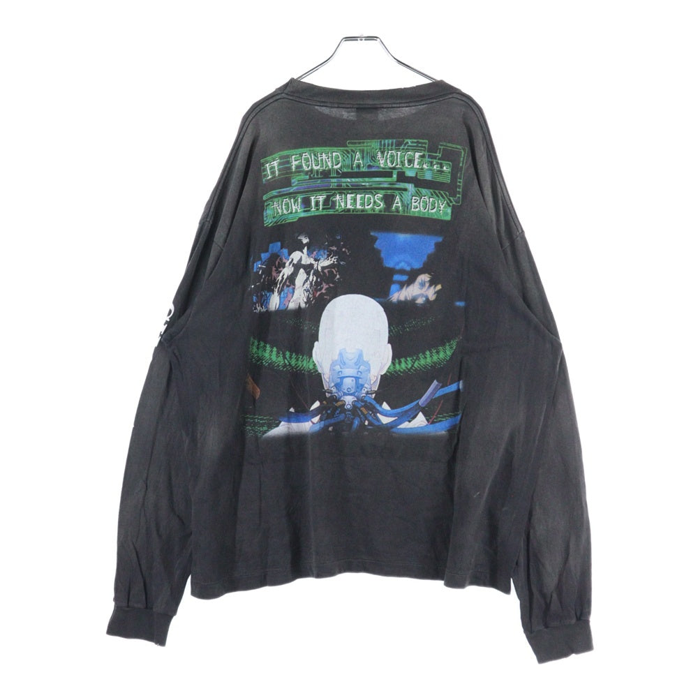 SAINT MICHAEL(セントマイケル) 24AW LS TEE ILYA GITS PRINT 攻殻機動隊 プリント クルーネック 長袖Tシャツ カットソー ブラック SM-YS1-0000-C34