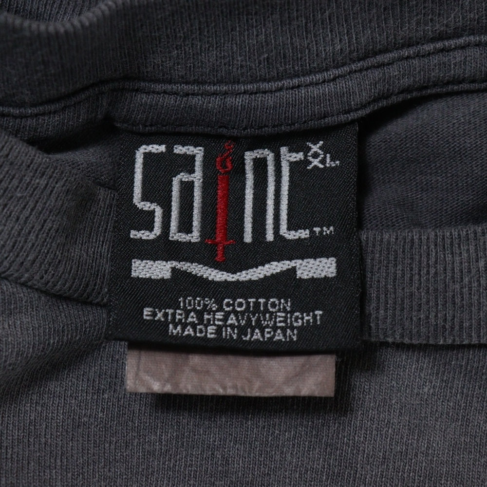 SAINT MICHAEL(セントマイケル) 23AW LS TEE MASSIVE PRINT マッシブ プリント クルーネック 長袖Tシャツ カットソー ブラック SM-A23-0000-011