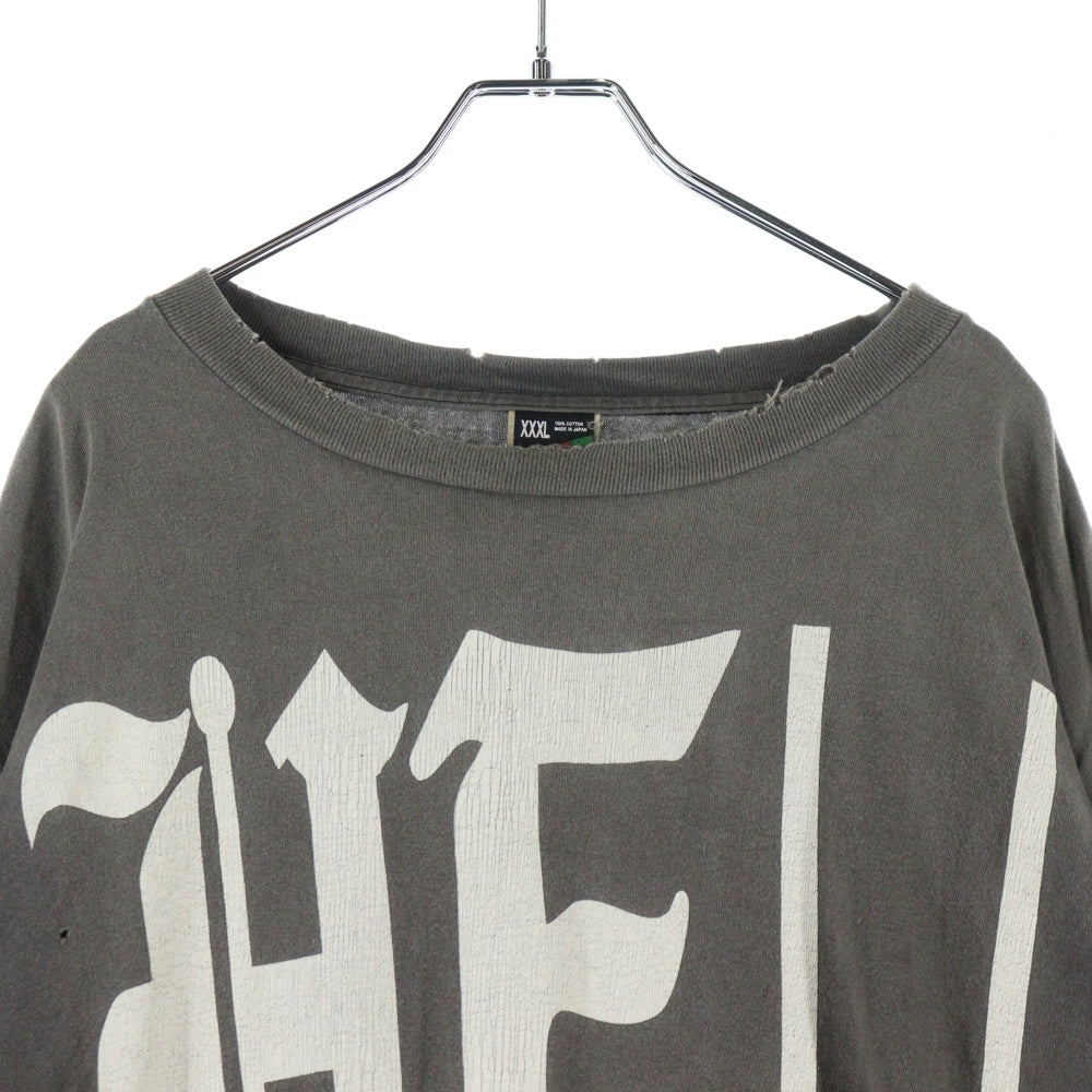 SAINT MICHAEL(セントマイケル) 22AW DT LS TEE HELL ヘル プリント クルーネック 長袖Tシャツ カットソー ブラック SM-A22-0000-087
