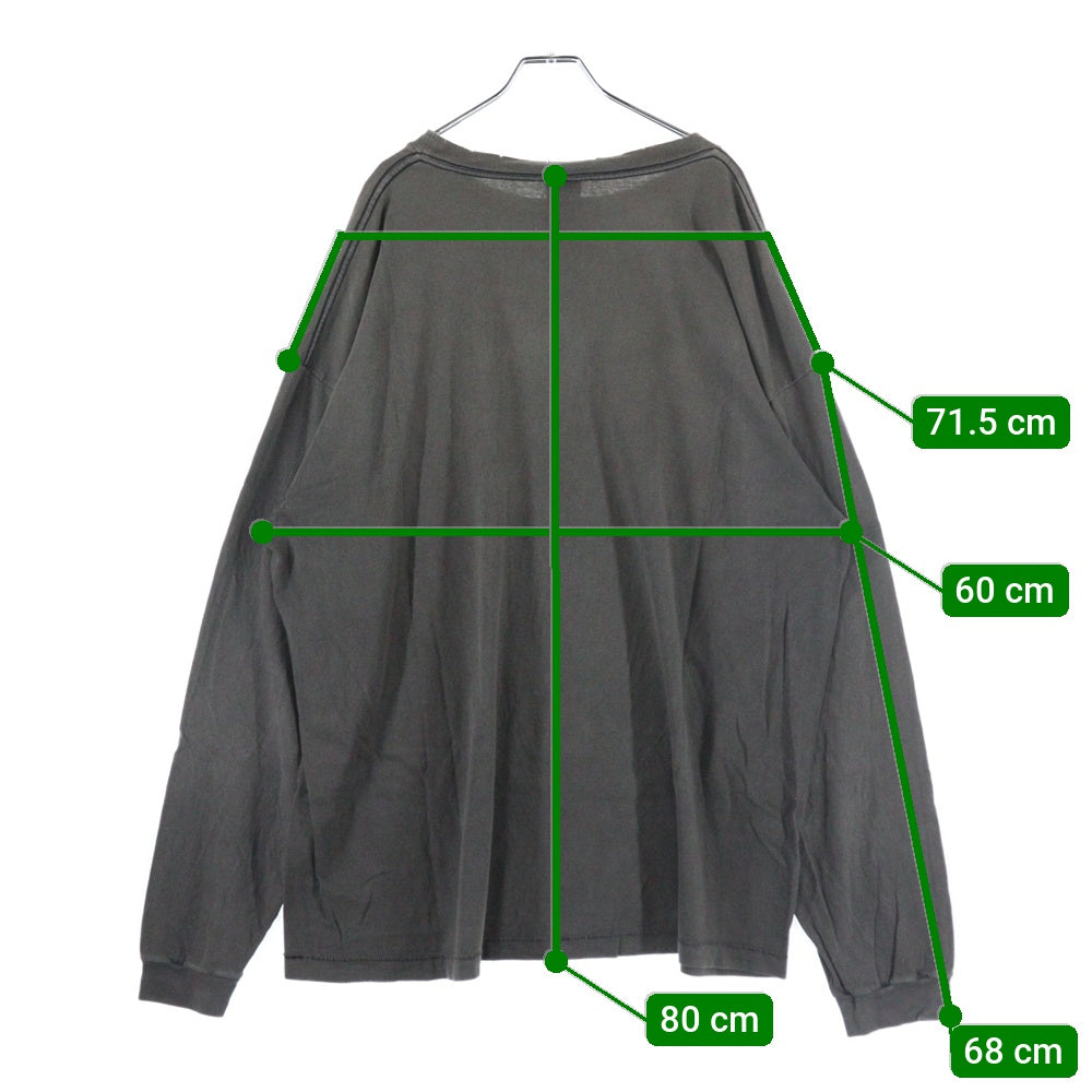 SAINT MICHAEL(セントマイケル) 22AW DT LS TEE HELL ヘル プリント クルーネック 長袖Tシャツ カットソー ブラック SM-A22-0000-087