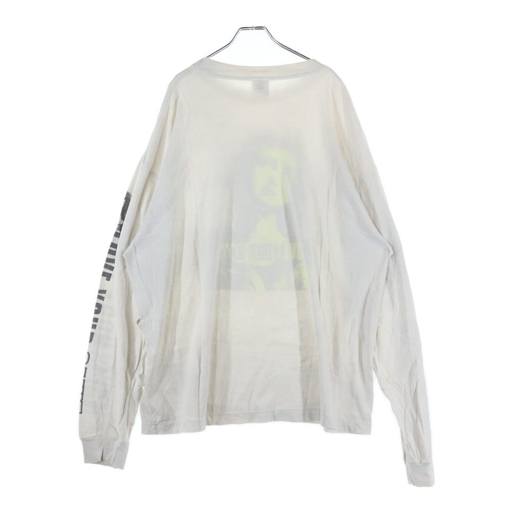SAINT MICHAEL(セントマイケル) 24AW LS TEE LOVE UR SAINT ラブ アワー セント プリント クルーネック 長袖Tシャツ カットソー ホワイト SM-YS1-0000-017
