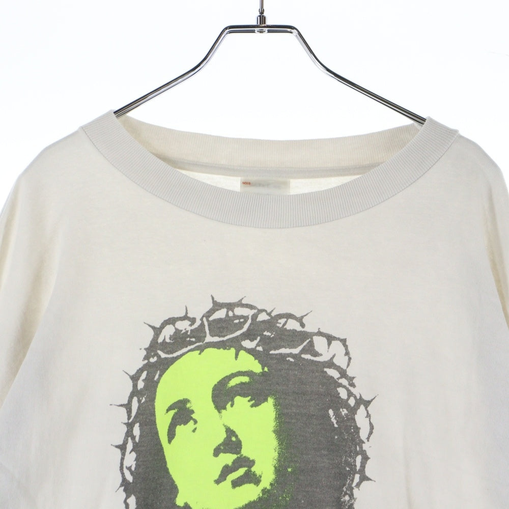SAINT MICHAEL(セントマイケル) 24AW LS TEE LOVE UR SAINT ラブ アワー セント プリント クルーネック 長袖Tシャツ カットソー ホワイト SM-YS1-0000-017