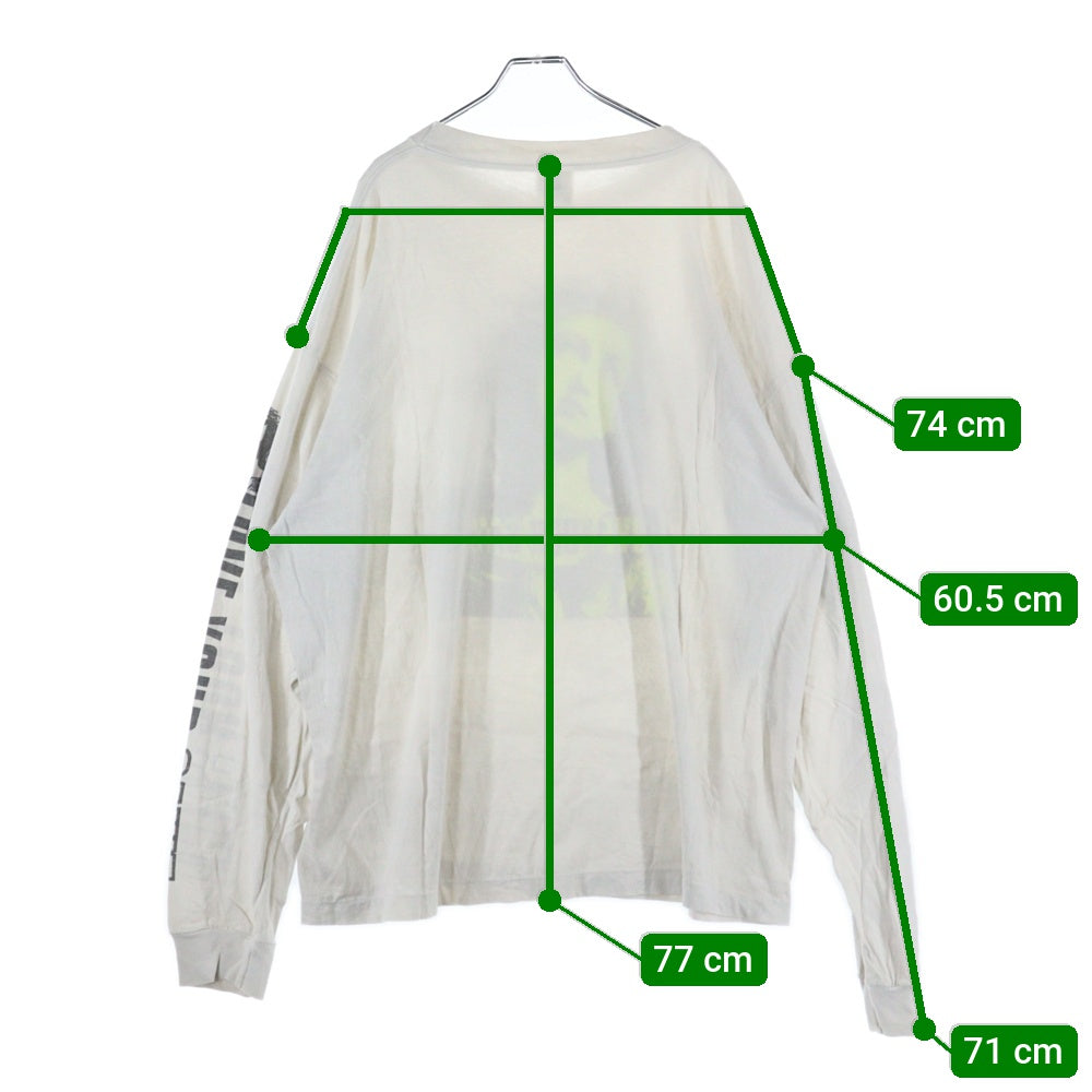 SAINT MICHAEL(セントマイケル) 24AW LS TEE LOVE UR SAINT ラブ アワー セント プリント クルーネック 長袖Tシャツ カットソー ホワイト SM-YS1-0000-017