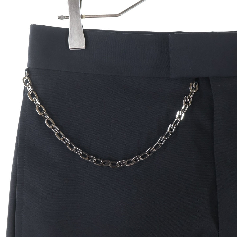 GIVENCHY(ジバンシィ) CHAIN DETAIL DRESS PANTS チェーン ディテール ジップアップ ドレスパンツ スラックス ブラック BM50V813MP