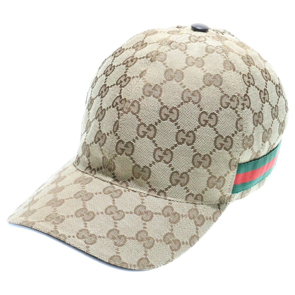 GUCCI(グッチ) GGキャンバス 総柄 アジャスター ベイスボールキャップ 帽子 ブラウン 200035 KQWBG 9791