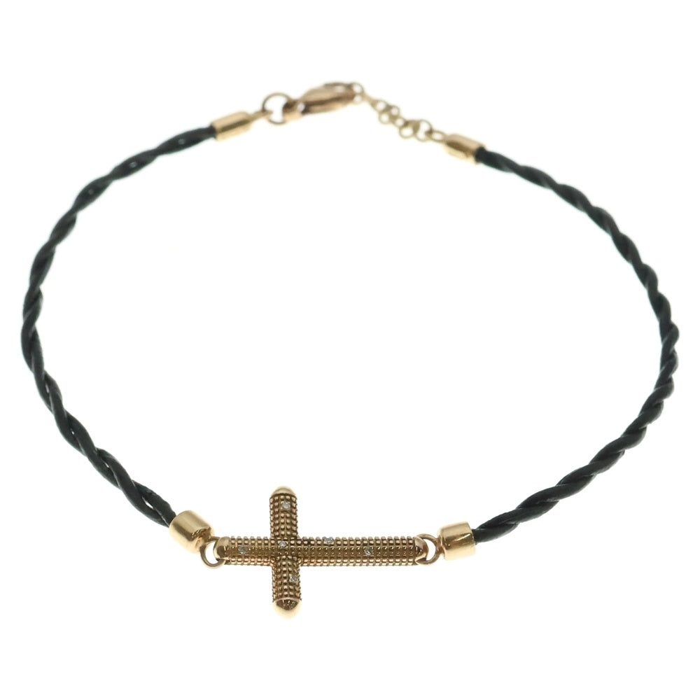 DAMIANI(ダミアーニ) メトロポリタンドリーム 6Pダイヤ K18PG ダイヤモンド レザー ブレスレット ブラック ゴールド