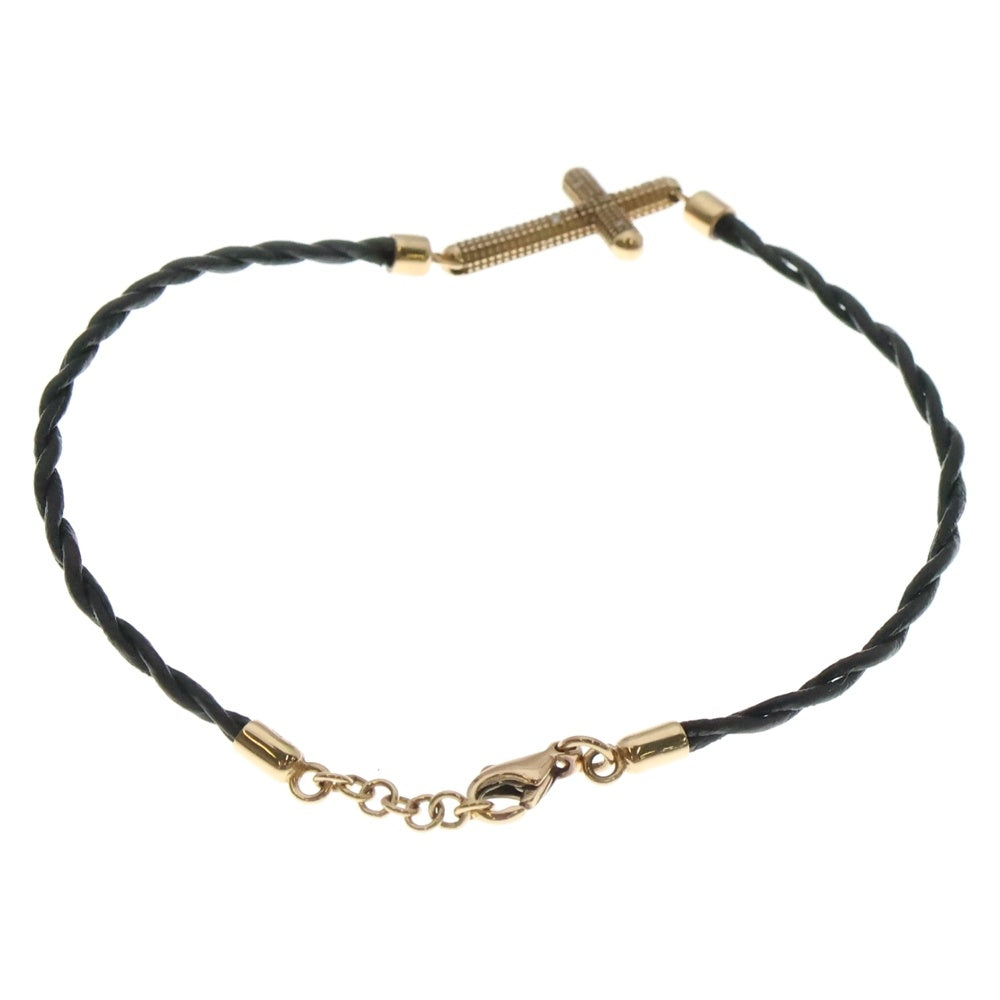 DAMIANI(ダミアーニ) メトロポリタンドリーム 6Pダイヤ K18PG ダイヤモンド レザー ブレスレット ブラック ゴールド