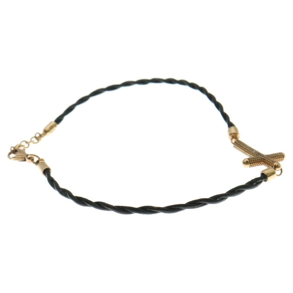 DAMIANI(ダミアーニ) メトロポリタンドリーム 6Pダイヤ K18PG ダイヤモンド レザー ブレスレット ブラック ゴールド