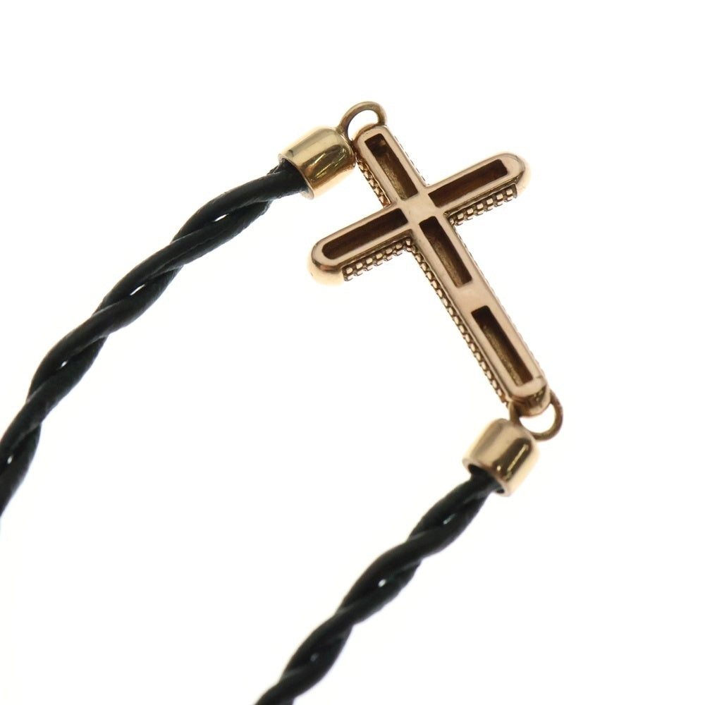 DAMIANI(ダミアーニ) メトロポリタンドリーム 6Pダイヤ K18PG ダイヤモンド レザー ブレスレット ブラック ゴールド