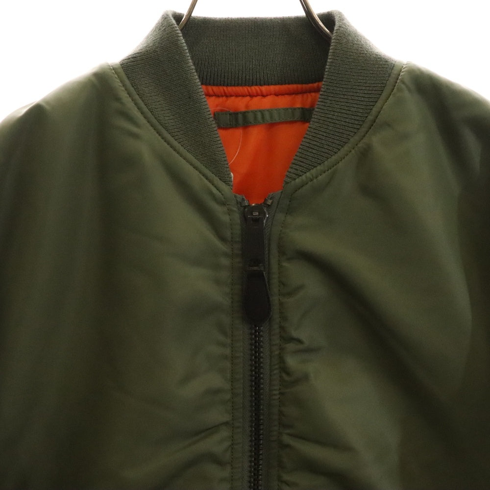AVIREX(アヴィレックス) MA-1 COMMERCIAL LOGO コマーシャルロゴ リバーシブル ジップアップ フライトジャケット カーキ/オレンジ 6162164