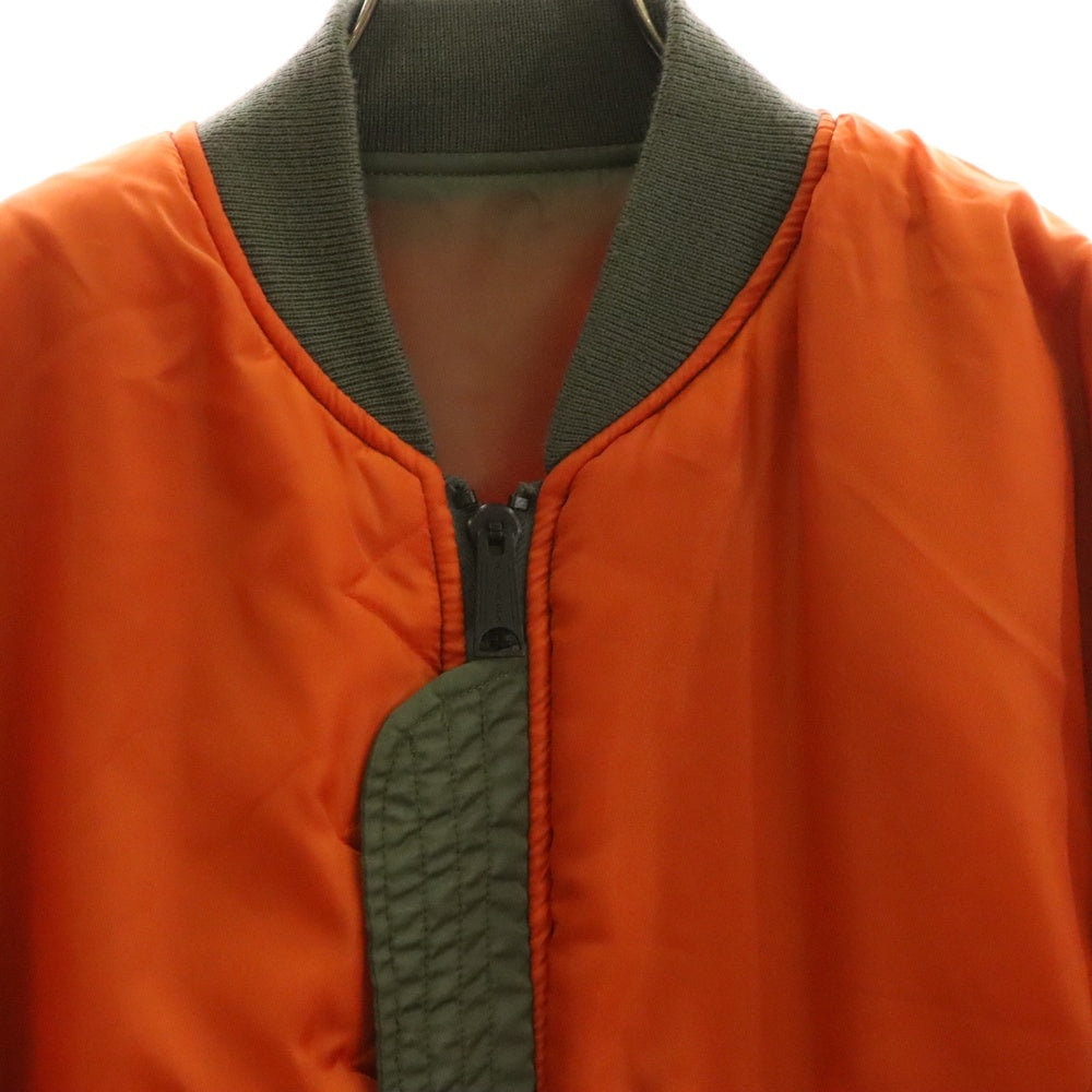 AVIREX(アヴィレックス) MA-1 COMMERCIAL LOGO コマーシャルロゴ リバーシブル ジップアップ フライトジャケット カーキ/オレンジ 6162164