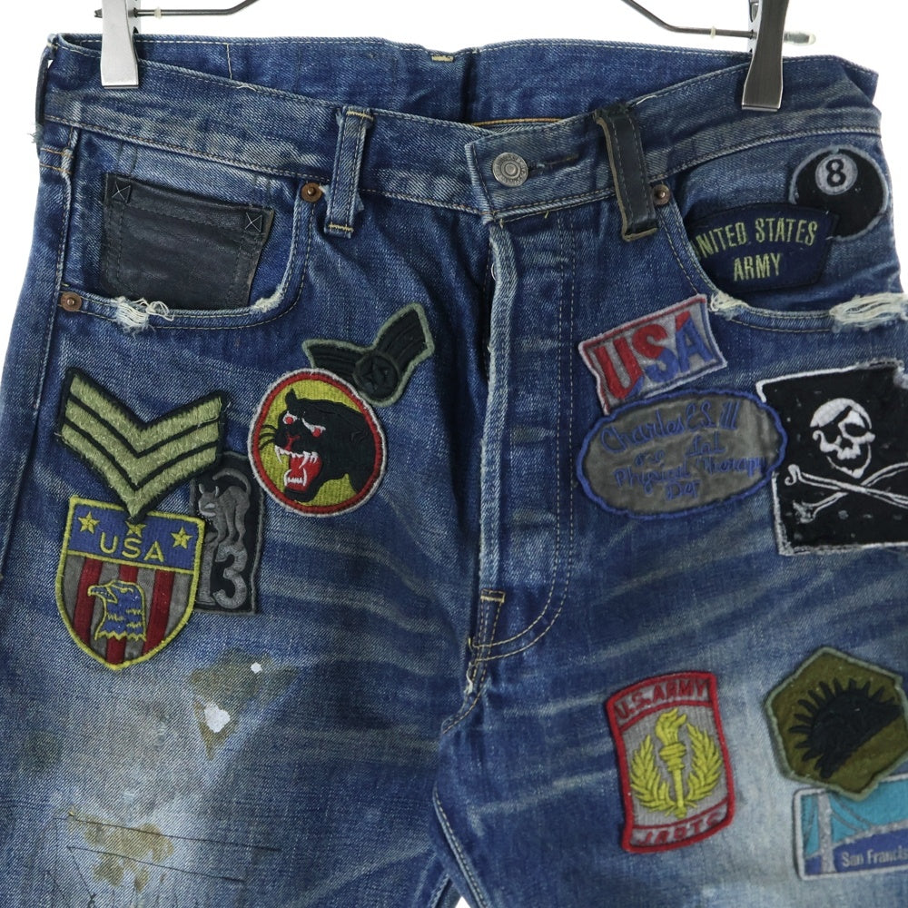 Levi's VINTAGE CLOTHING(リーバイス ビンテージ クロージング) 501 THE JOURNEY 1966年モデル 日本製 ザジャーニー マルチパッチ レザーパッチ ビッグE 赤耳セルビッチ ボタンフライ デニムパンツ
