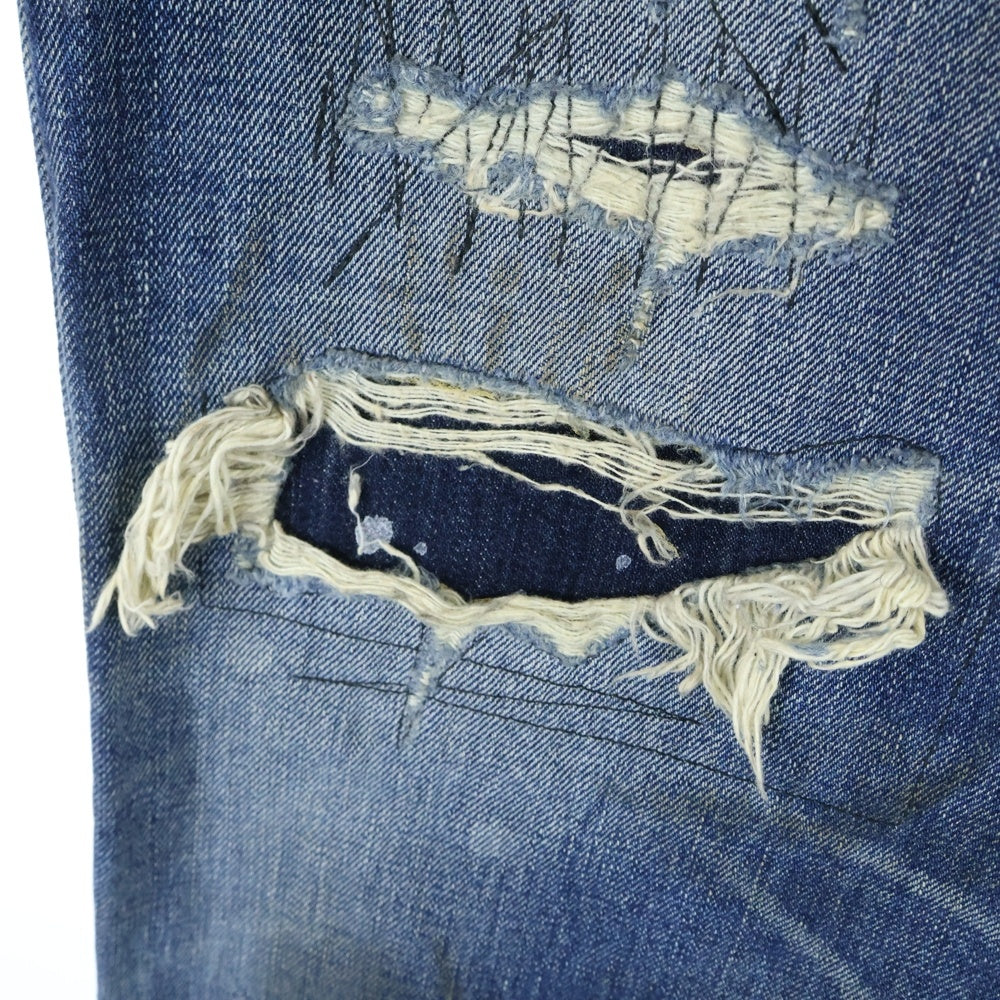 Levi's VINTAGE CLOTHING(リーバイス ビンテージ クロージング) 501 THE JOURNEY 1966年モデル 日本製 ザジャーニー マルチパッチ レザーパッチ ビッグE 赤耳セルビッチ ボタンフライ デニムパンツ