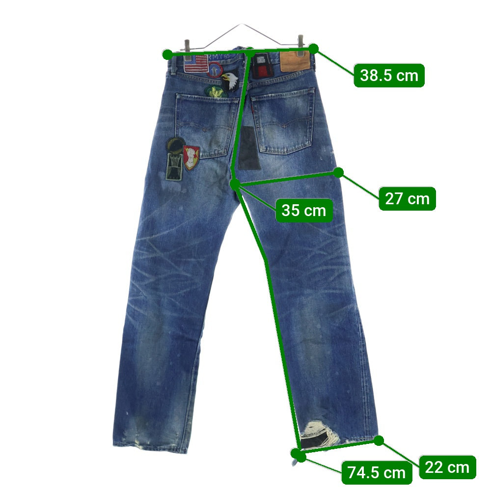 Levi's VINTAGE CLOTHING(リーバイス ビンテージ クロージング) 501 THE JOURNEY 1966年モデル 日本製 ザジャーニー マルチパッチ レザーパッチ ビッグE 赤耳セルビッチ ボタンフライ デニムパンツ
