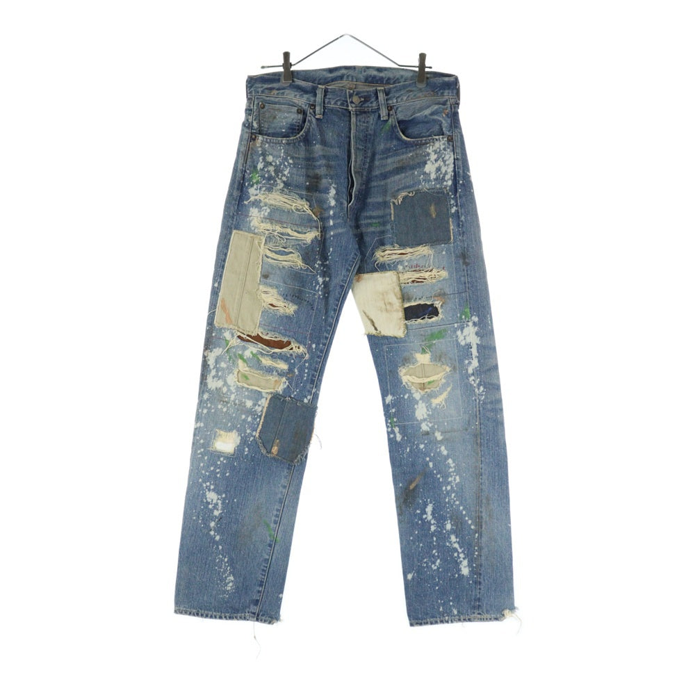 Levi's VINTAGE CLOTHING(リーバイス ビンテージ クロージング) 501XX 1955年モデル 日本製 ビッグE 赤耳セルビッチ ハードウォーン&リペアード デニムパンツ インディゴ 55501-0049