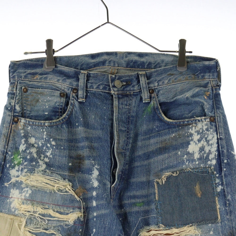Levi's VINTAGE CLOTHING(リーバイス ビンテージ クロージング) 501XX 1955年モデル 日本製 ビッグE 赤耳セルビッチ ハードウォーン&リペアード デニムパンツ インディゴ 55501-0049