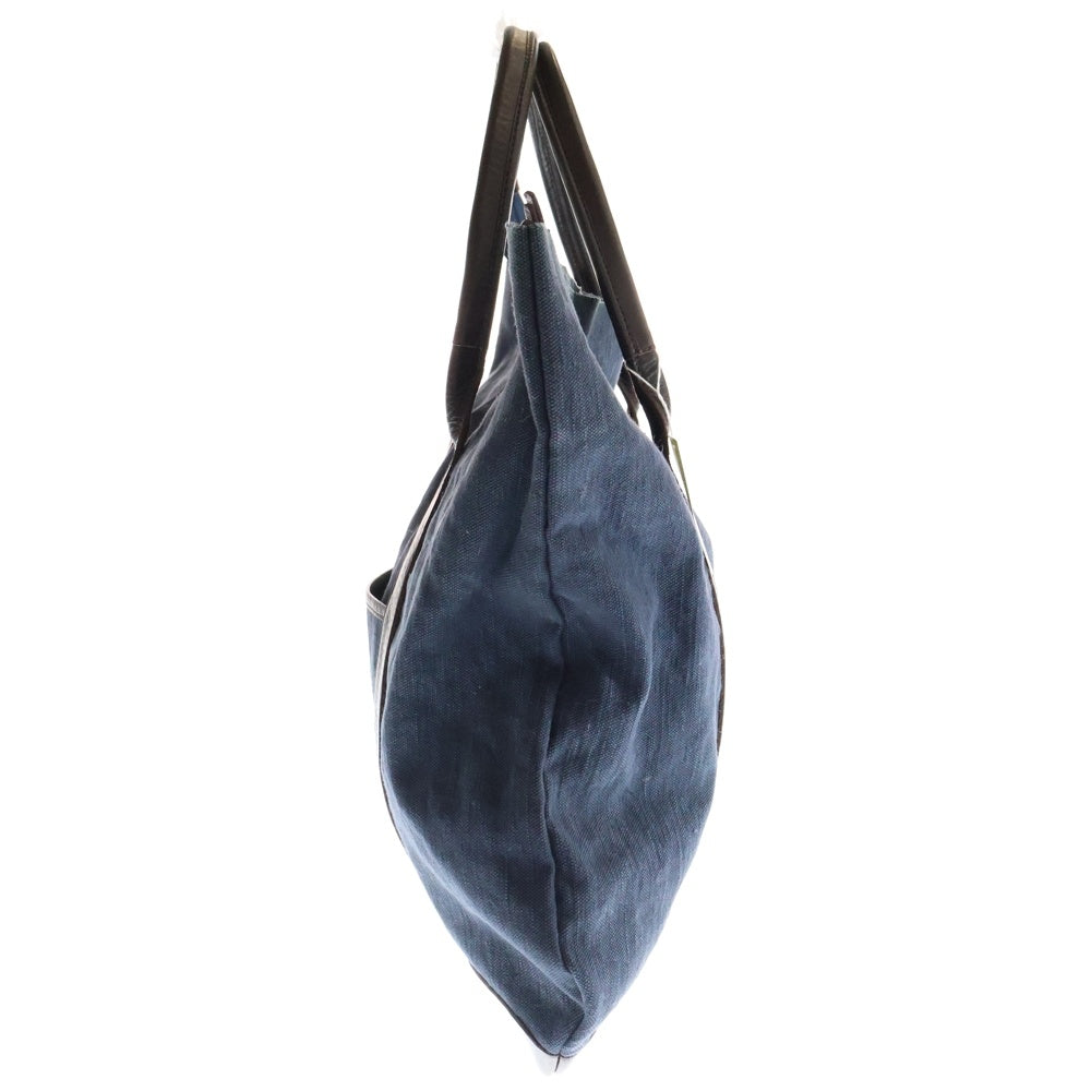 dakota(ダコタ) レザーハンドル セルビッチ デニム ハンドバッグ インディゴ