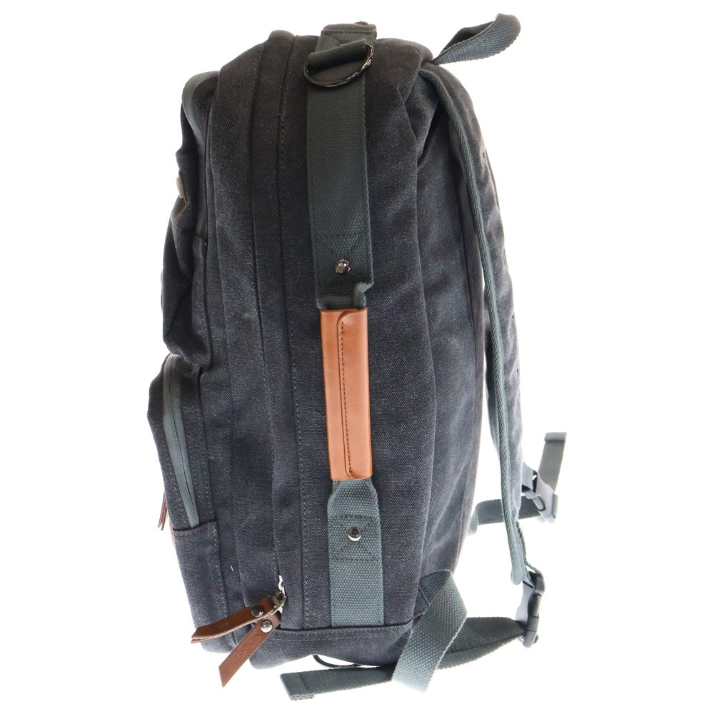 D.KELLY(ディーケリー) レザーパッチ 2WAY マルチポケット バックパック グレー/ブラウン